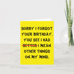 lustiger verspäteter Geburtstag Karte