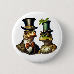 Lustiger viktorianischer Frosch-Cottagecore für Pa Button