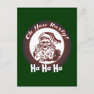 Lustiger Vintage Böser Weihnachtsmann Retro Weihna Feiertagspostkarte