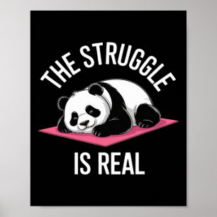 Lustiger Vintage-Panda-Yoga-Turnspruch Die Qual Poster