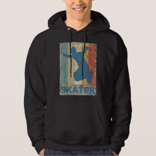 Lustiger Vintage Retro Inline Skater beim Skaten T Hoodie