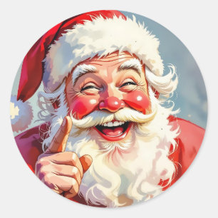 Lustiger Vintage-Weihnachtsmann Weihnachten Runder Aufkleber