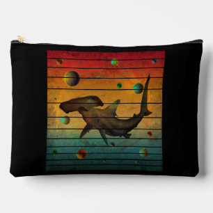 Lustiger Vintage-Weltraumhai Zubehörtasche