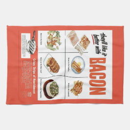 Lustiger Vintager "besser mit Speck-" Anzeige Handtuch