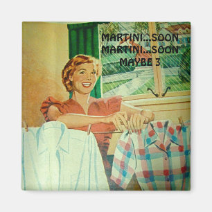 lustiger Vintager glücklicher Hausfraumagnet Magnet