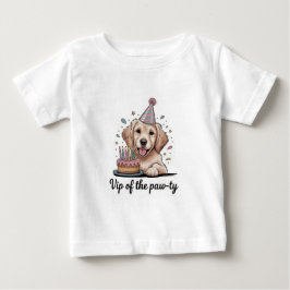 Lustiger "VIP der Paw-ty" Hundegeburtstag Baby T-shirt