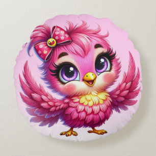 Lustiger Vogel Cartoon Sublimation-56342 Rundes Kissen