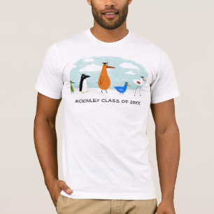 Lustiger Vogel graduiert mit kundengerechtem Text T-Shirt