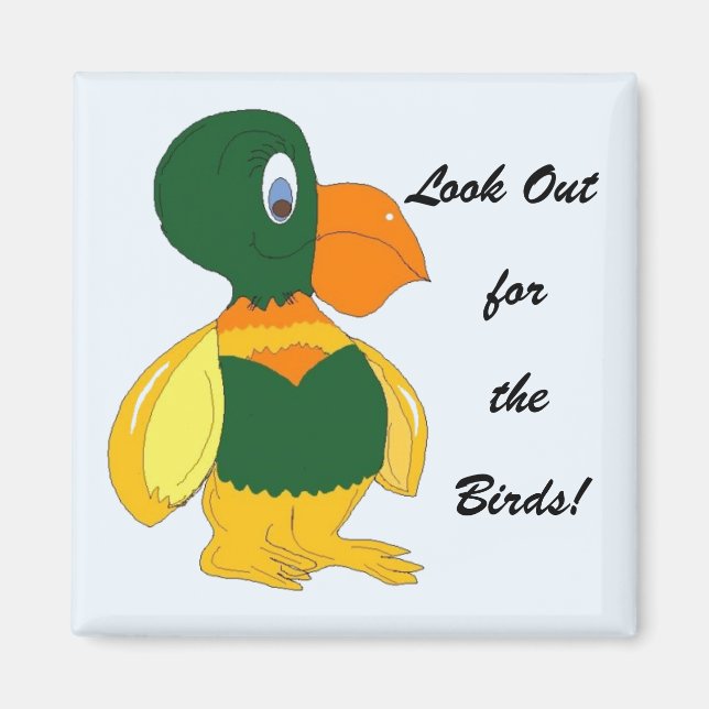 Lustiger Vogel mit großem Schnabel Magnet (Vorne)