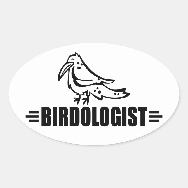 Lustiger Vogel Ovaler Aufkleber (Vorderseite)