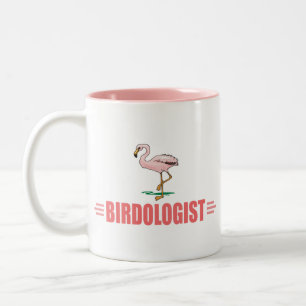 Lustiger Vogelbeobachtung Flamingo Zweifarbige Tasse