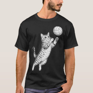 Lustiger Volleyball Süße Katze Kätzchen Sportliebh T-Shirt