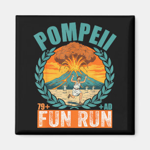Lustiger Vulkan Pompeji Fun Run Geographie Vulkano Magnet