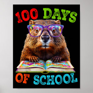 Lustiger Waldmurmeltier 100. Schultag Lehrer Waldm Poster