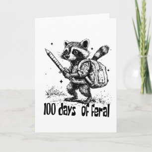 Lustiger Waschbär 100 Tage Chaos an der Wilden Sch Karte