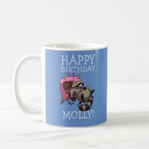 Lustiger Waschbär Alles Gute zum Geburtstag Namen Kaffeetasse