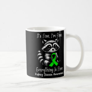 Lustiger Waschbär alles okay Nierenerkrankung Bewu Kaffeetasse