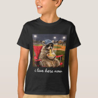 Lustiger Waschbär, der Ramen-Baseball-Shirt live i