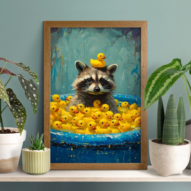 Lustiger Waschbär Gummiente Pool Poster (Von Creator hochgeladen)