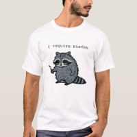 Lustiger Waschbär „Ich benötige Snacks“ Cartoon-De