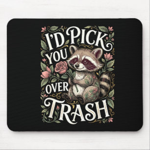 Lustiger Waschbär, ich würde dich über Müll-Valent Mousepad