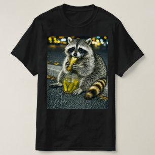 Lustiger Waschbär isst Pickles Meme T-Shirt