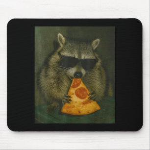 Lustiger Waschbär isst Zza Tier Meme Männer Frauen Mousepad