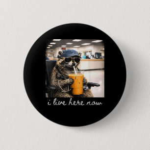Lustiger Waschbär Kaffee Pflegel Leben Krankenschw Button