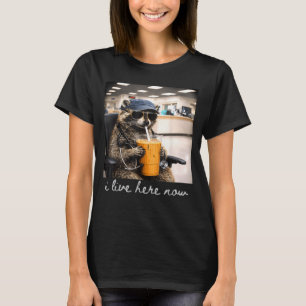 Lustiger Waschbär Kaffee Pflegel Leben Krankenschw T-Shirt