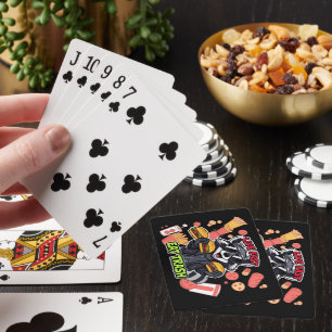 Lustiger Waschbär ‘Leb schnell, friss Müll’ Spielkarten