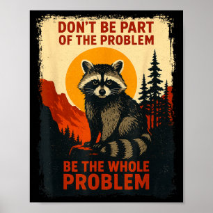 Lustiger Waschbär Natur Wildtiere Outdoor Grafik S Poster