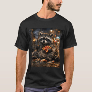 Lustiger Waschbär raucht Zigaretten Humor Meme Was T-Shirt