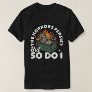 Lustiger Waschbär Schrecken anhalten Waschbär Kaff T-Shirt
