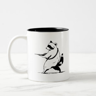 Lustiger Waschbär Schütze Zweifarbige Tasse