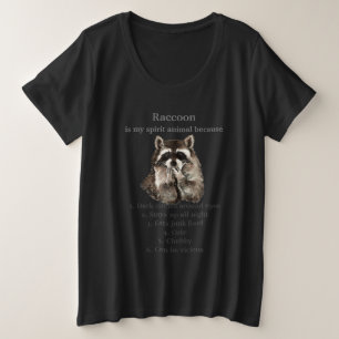 Lustiger Waschbär Spirit Animal Humor Große Größe T-Shirt