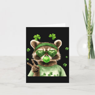 Lustiger Waschbär St. Patrick's Day Glücklicher Ir Karte