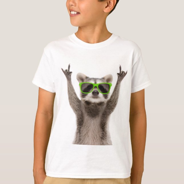 Lustiger Waschbär T-Shirt (Vorderseite)