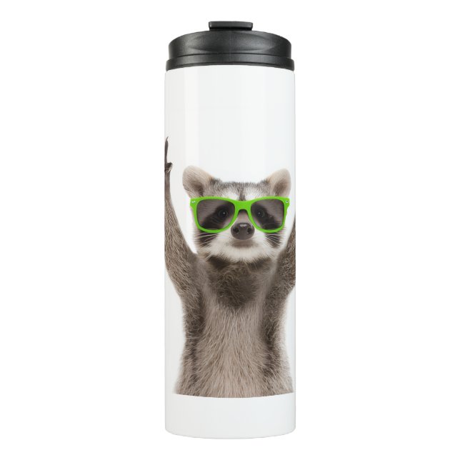Lustiger Waschbär Thermosbecher (Vorderseite)