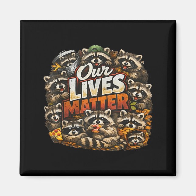 Lustiger Waschbär Unser Live Magnet (Vorne)