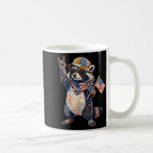 Lustiger Waschbär USA-Flagge patriotisches Tier vi Kaffeetasse
