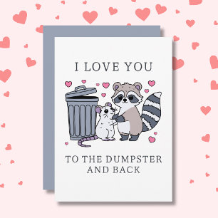 Lustiger Waschbär Valentinstag Feiertagskarte