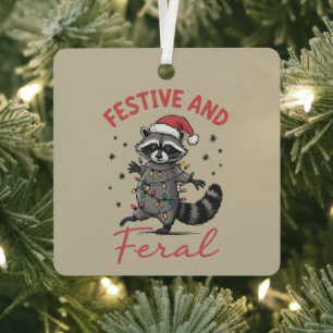 Lustiger Waschbär Weihnachten Wild Meme Xmas  Ornament Aus Metall