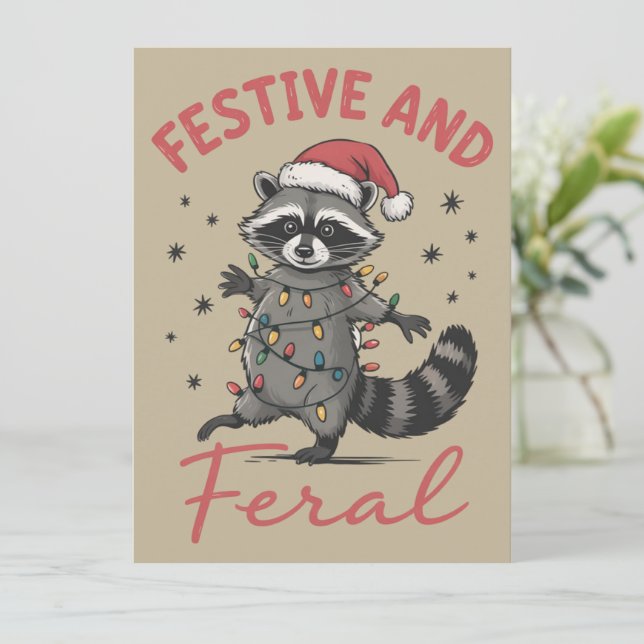 Lustiger Waschbär Weihnachten Wilde Meme Weihnacht (Stehend Vorderseite)