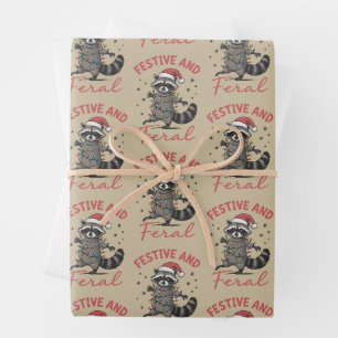 Lustiger Waschbär-Weihnachten-Wilder-Meme-Xmas  Geschenkpapier Set