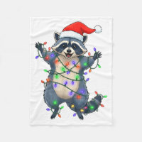 Lustiger Waschbär Weihnachtsmann Hut Weihnachtsbau