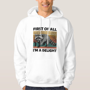 Lustiger Waschbär-Zitat - Zuerst einmal bin ich ei Hoodie