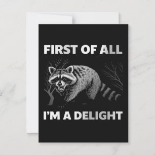 Lustiger Waschbär-Zitat - Zuerst einmal bin ich ei Postkarte