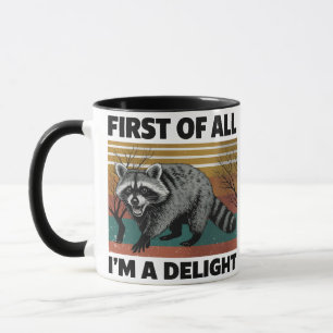 Lustiger Waschbär-Zitat - Zuerst einmal bin ich ei Tasse