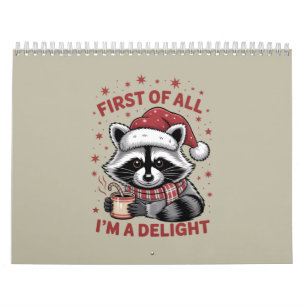 Lustiger Waschbär Zuerst Bin Ich Ein Vergnügen Wei Kalender