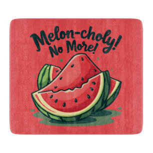 Lustiger Wassermelonen-Wortwitz "Melon-choly No Mo Schneidebrett